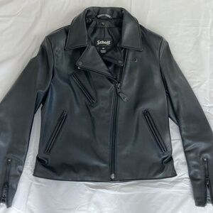 Schott NYC Black 100% REAL Cowhide Leather Moto Jacket NWT M $845